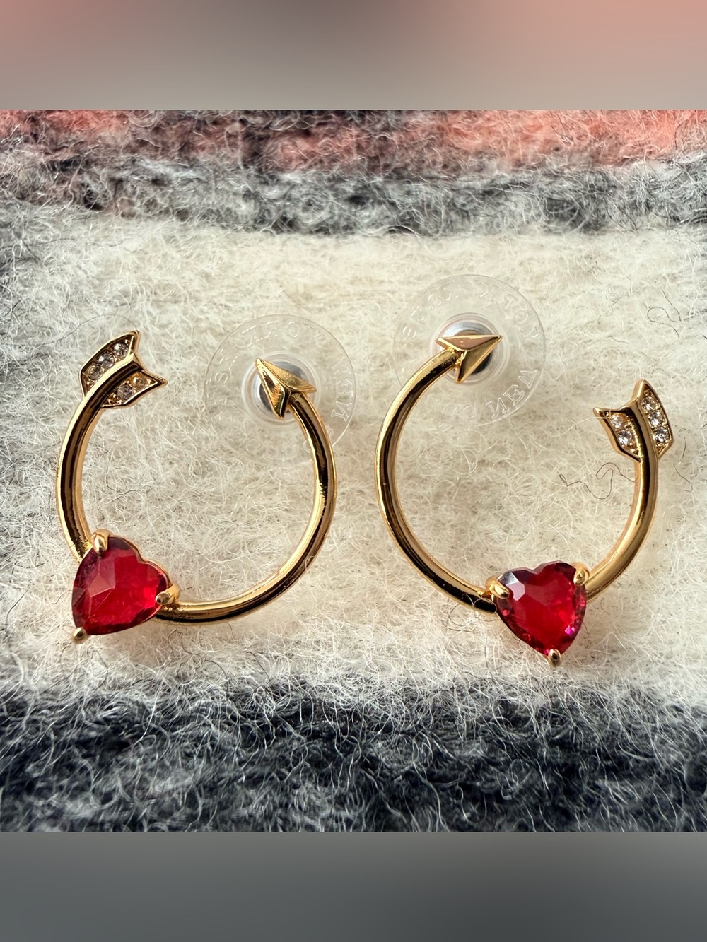 Kate Spade Lovestruck Heart and Arrow Hoop Earrings